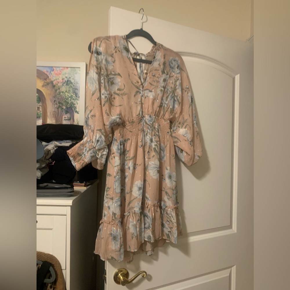 Pink floral dress - sz small